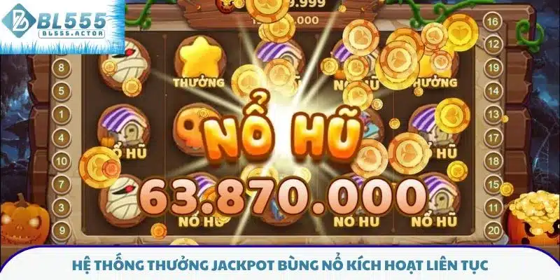 Hệ thống thưởng Jackpot bùng nổ kích hoạt liên tục